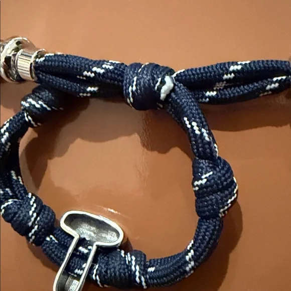 BAUBLEBAR Navy Knotty Adjustable Bracelet with Silver Initial Accent - Picture 6 of 8